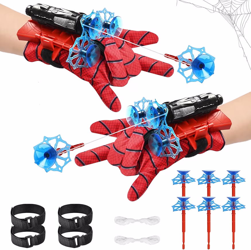 Read more about the article Spider Web Shooters for Kids, 2 Pcs Launcher Wrist Toys Set, Hero Launcher Glove, Spider Web Shooter with 6 Suction Cup Darts, for 3-12 Year Old Boys Girls Costume Cosplay Gift