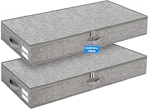 Read more about the article Underbed Storage Box 12 cm, Stable & Dimensionally Stable Underbed Storage Box with 3 Handles & Double Zip, Foldable & Space-Saving Underbed Box – Ideal for Clothes, Bedding & Blankets