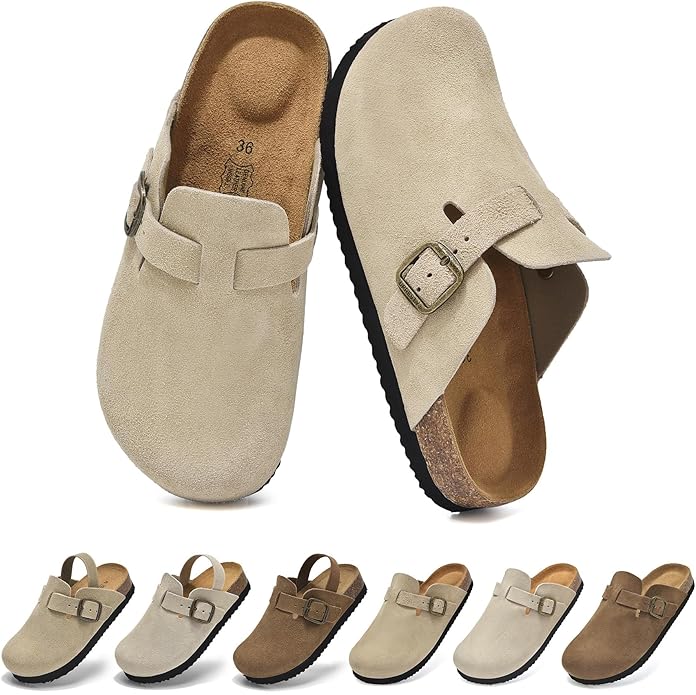 Read more about the article Genuine Suede Kids Toddler Clogs with Arch Support, Boys Girls Clogs with Comfort Memory Foam Insole, Non Slip Cork Footbed Mules for Kid with Adjustable Straps