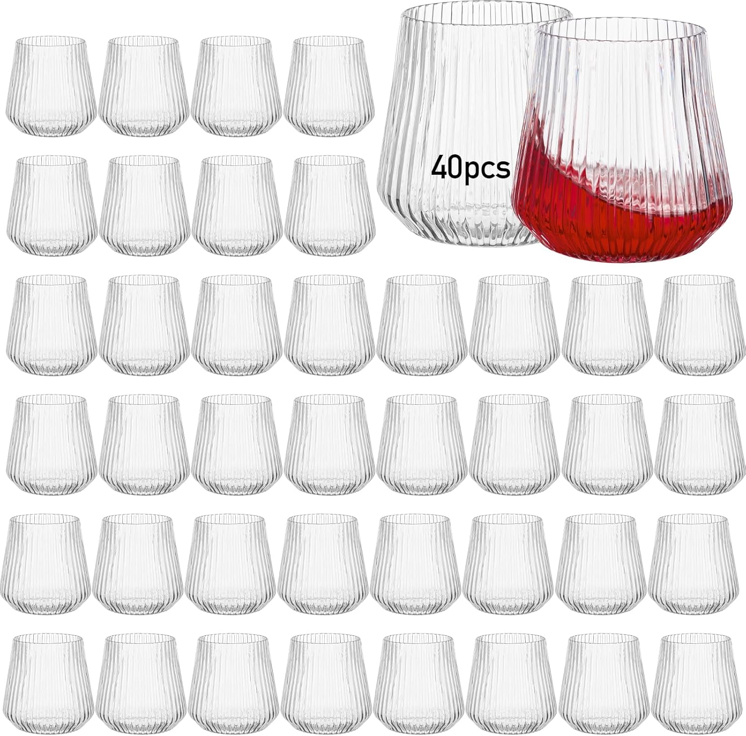 Read more about the article 40 Pcs Disposable Stemless Wine Glasses