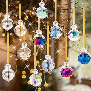 Read more about the article 12pcs Christmas Tree Decorations Crystal Ball Hanging Ornaments, 22mm Crystal Glass Christmas Balls Ornaments, Rainbow Christms Prism Crystal Glass Balls, for Xmas Party Wedding Home Decor