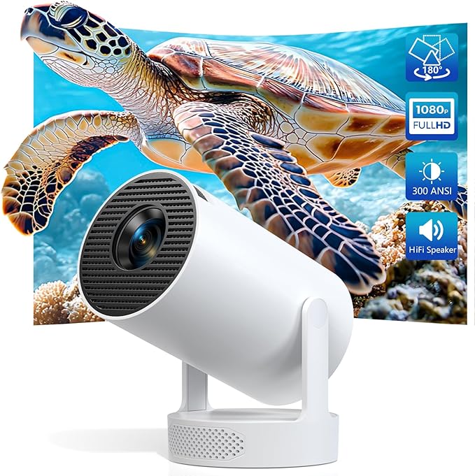 Read more about the article Android 11 Smart Projector, Portable Mini Projector FHD 1080P with 4K Support, 300 ANSI Lumens, HiFi Speaker, WiFi 6 & Bluetooth 5.0, for Bedroom and Home Theater