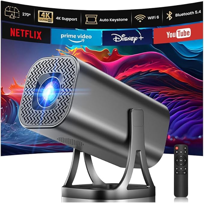 Read more about the article Mini Projector 4K 1080P Support, Mini Projector 22000L with Android 12.0