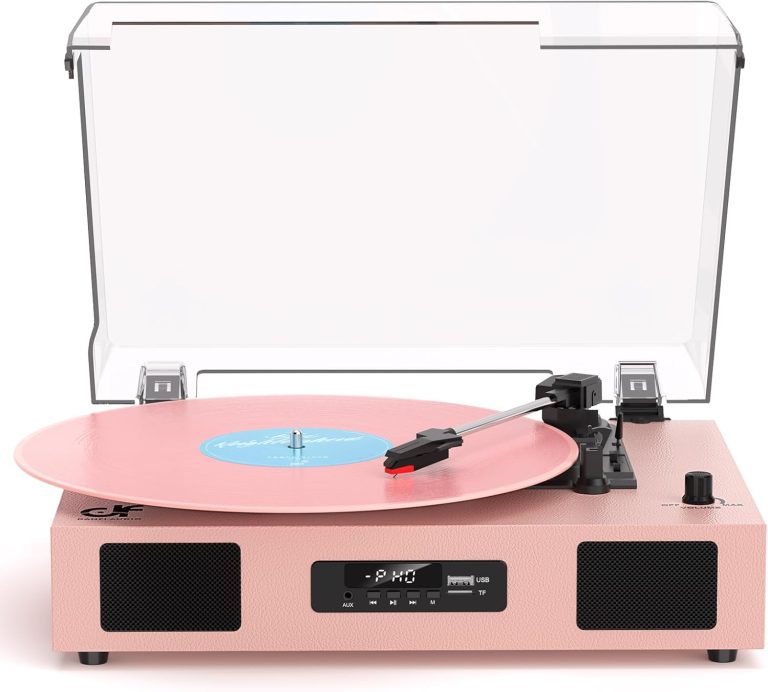 Vinyl Record Player Bluetooth Turntable with Built-in Stereo