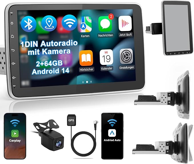 Read more about the article Car Radio with Screen Single DIN Car Radio with Navigation Bluetooth Wireless CarPlay Android Car