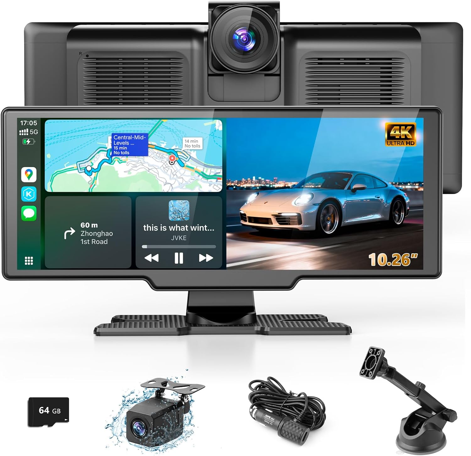Read more about the article Portable Wireless Carplay Screen with Dashcam – Lehwey 10.26 Inch Car Play