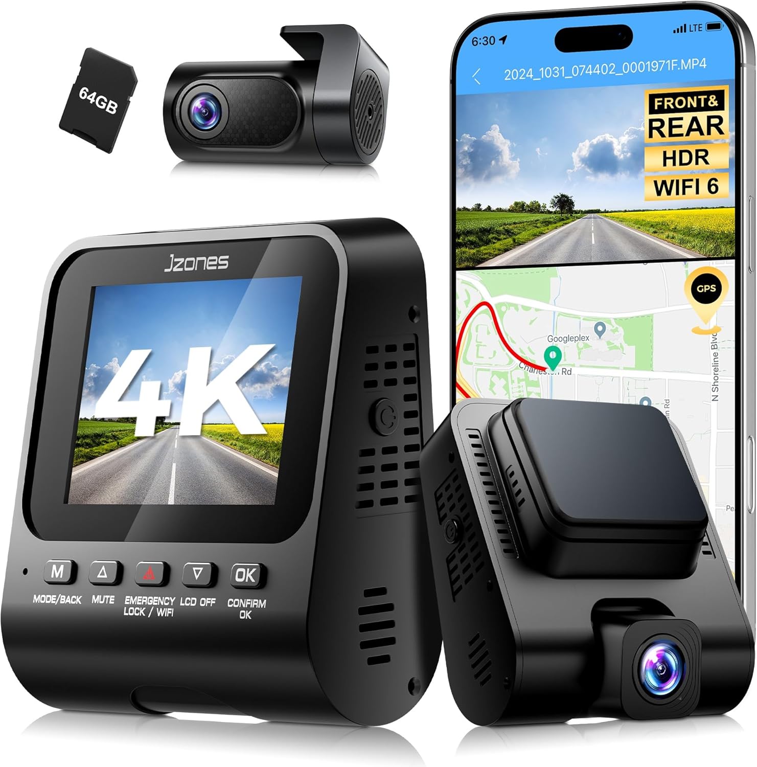 Read more about the article 4K+1080P FHD Dash Cam Front and Rear