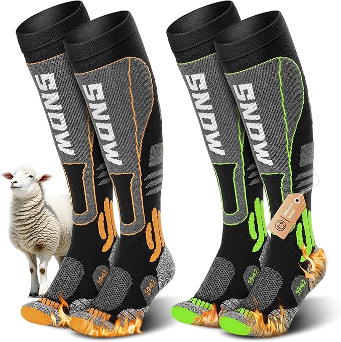 Read more about the article 2 Pairs of Merino Ski Socks Men Women & Children 39-42,