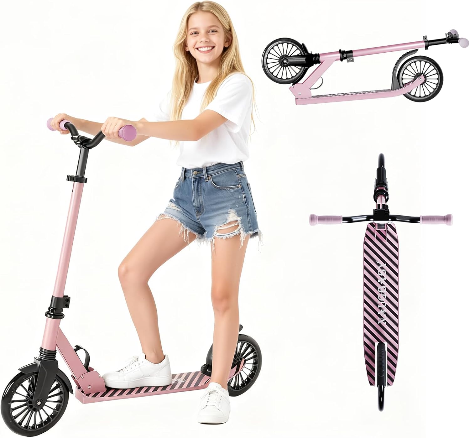 Read more about the article Scooter for Kids, Lightweight Foldable Kick Scooter, 4-Level Adjustable Handlebar, 8-Inch Large Wheels with Shock Absorption